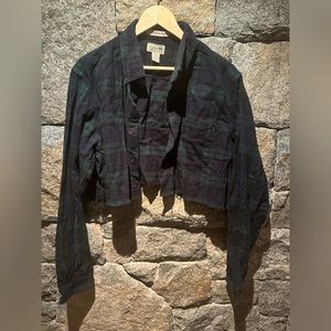 L.L. Bean Crop Flannel Button Down